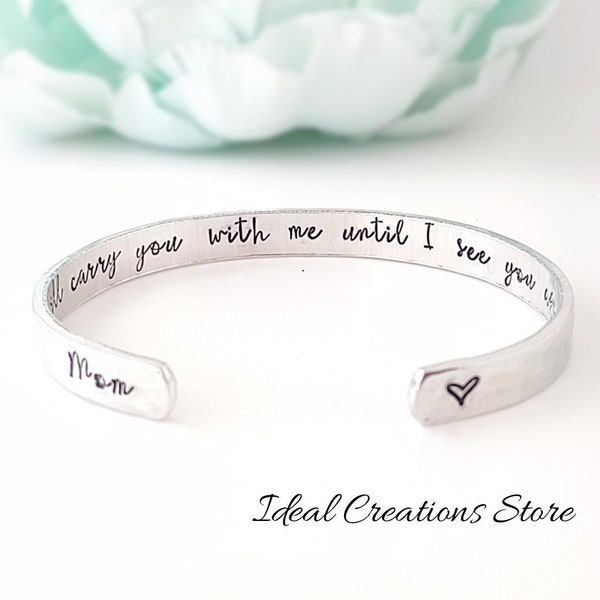 I will carry you bracelet, Personalized Bracelet for Loss of Loved One, Loss of Father Gift for Daughter, Gift for Funeral, parent gift