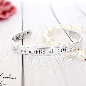 I am a child of God, Baptism gift girl, Baptism bracelet personalized, Baptism bracelet, LDS baptism jewelry, Child cuff