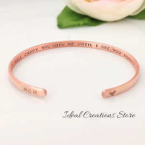 I will carry you bracelet, Personalized Bracelet for Loss of Loved One, Loss of Father Gift for Daughter, Gift for Funeral, parent gift