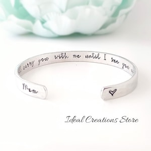 I will carry you bracelet, Personalized Bracelet for Loss of Loved One, Loss of Father Gift for Daughter, Gift for Funeral, parent gift