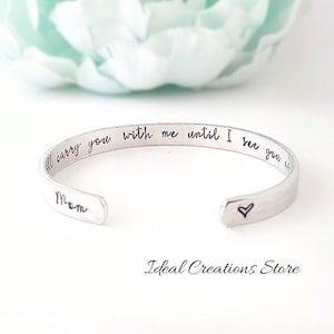 I will carry you bracelet, Personalized Bracelet for Loss of Loved One, Loss of Father Gift for Daughter, Gift for Funeral, parent gift