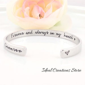 Forever and always bracelet, memorial gift, Personalized Bracelet for Loss of Loved One, Loss of Father Gift for Daughter, Gift for Funeral