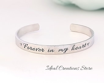 Forever In My Heart Bracelet, Personalized Bracelet for Loss of Loved One, Loss of Father Gift for Daughter, Gift for Funeral, loss parent