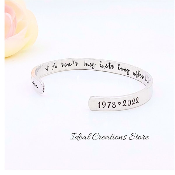 Loss of a son gift Bracelet, A son's hug, Memorial Bracelet Dad, in memory of dad, Loss of son, Mourning Bracelet for Loss of Loved One