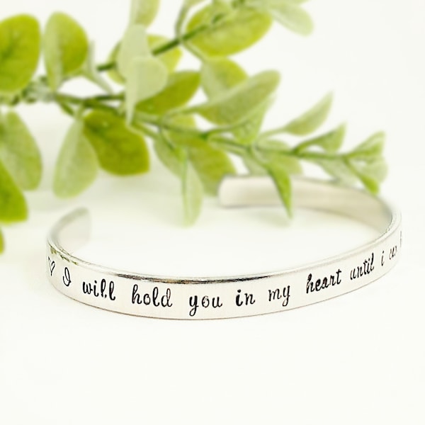 I will hold you in my heart until I can hold you in heaven, Pregnancy Loss Sympathy Gift, miscarriage support gift, gift for loss of a baby