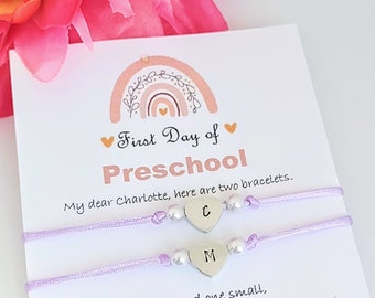 First Day of preschool, first day of school, matching bracelet, Back To School bracelet, first day of kindergarten, Mommy and me bracelets