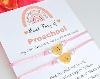 Mommy and Me Matching bracelet, preschool first day of school, Back to school matching bracelet, First Day of school bracelets