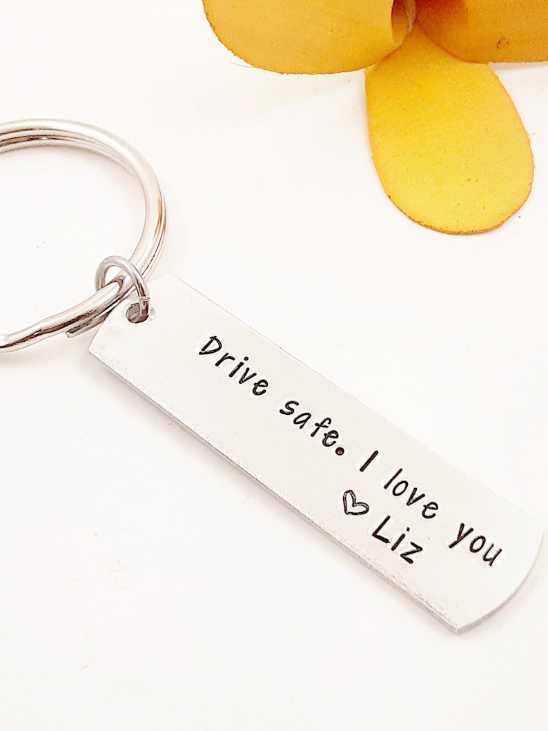 Drive Safe I Love You Keychain Customized Initial for Etsy