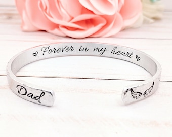Gift for loss of parent, loss of mother sympathy gift, loss of father condolences, memorial keepsake, jewelry cuff, personalized sympathy
