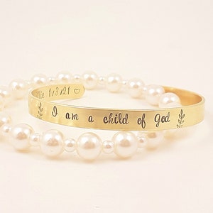 I am a child of God, Baptism gift, Baptism bracelet personalized, Baptism bracelet, LDS baptism jewelry, I am a child of God, cuff