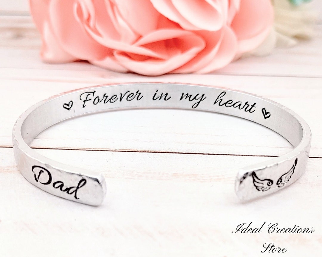 Forever in My Heart Bracelet Personalized Bracelet for Loss of Loved One Loss of Father Gift for Daughter Gift for Funeral Parent Gift Etsy
