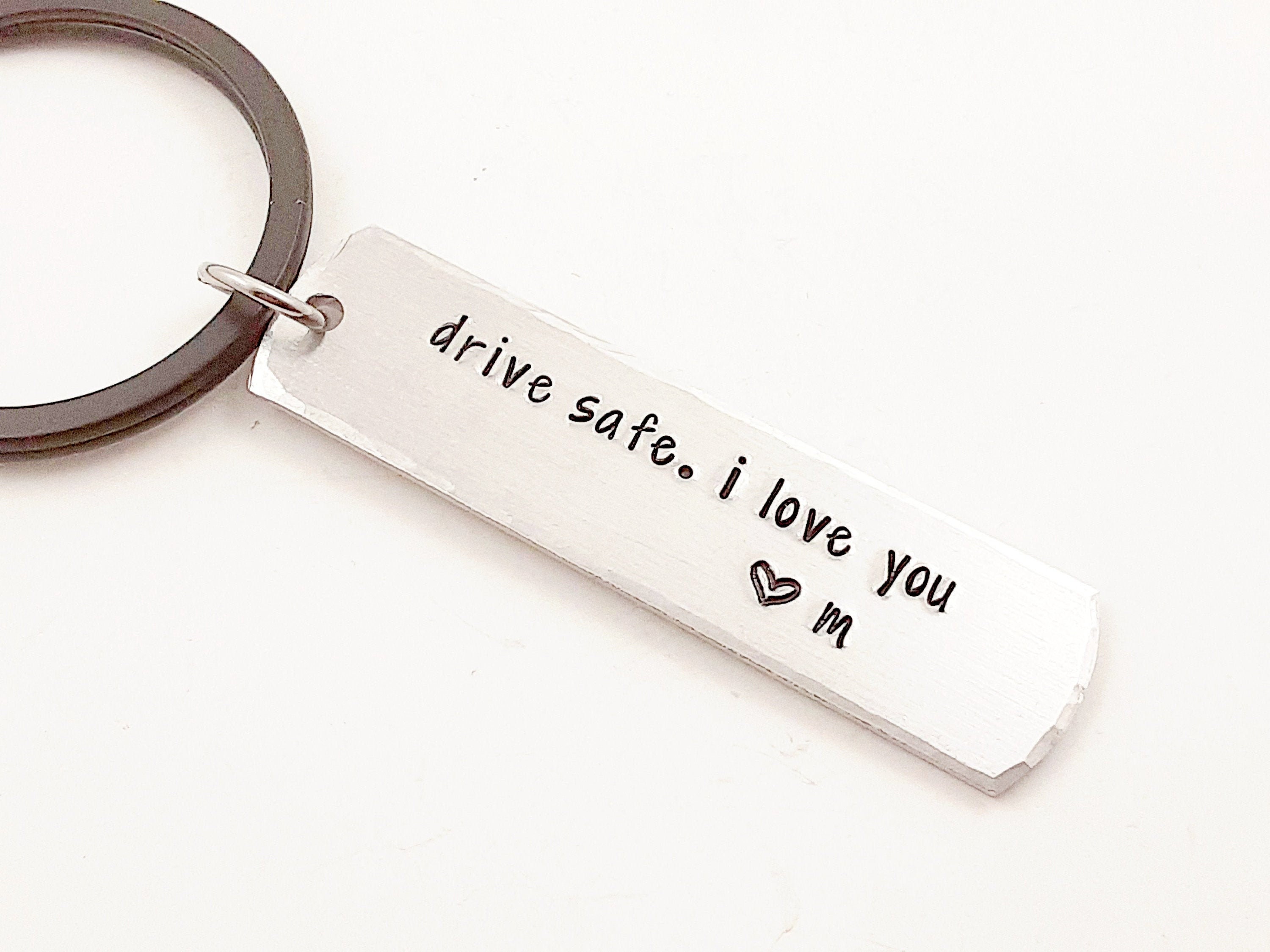 Drive Safe I Love You Keychain Customized Initial for Etsy