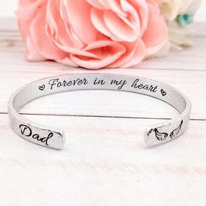 Forever In My Heart Bracelet, memorial gift, Personalized Bracelet for Loss of Loved One, Loss of Father Gift for Daughter, Gift for Funeral