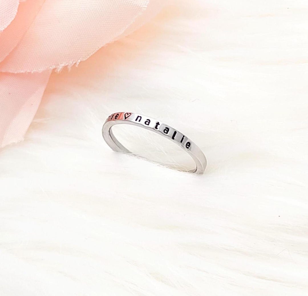 Stacking Name Rings, Personalized Name Rings, Dainty Rings With Names ...