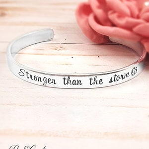 Stronger than the storm, Encouragement Bracelet Gift, stocking stuffers for teens, Christmas gift for daughter teen girls, gift for daughter