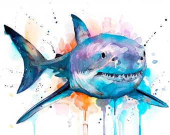 5D DIY My Diamond Art Colorful Shark NEW Diamond Painting Kit