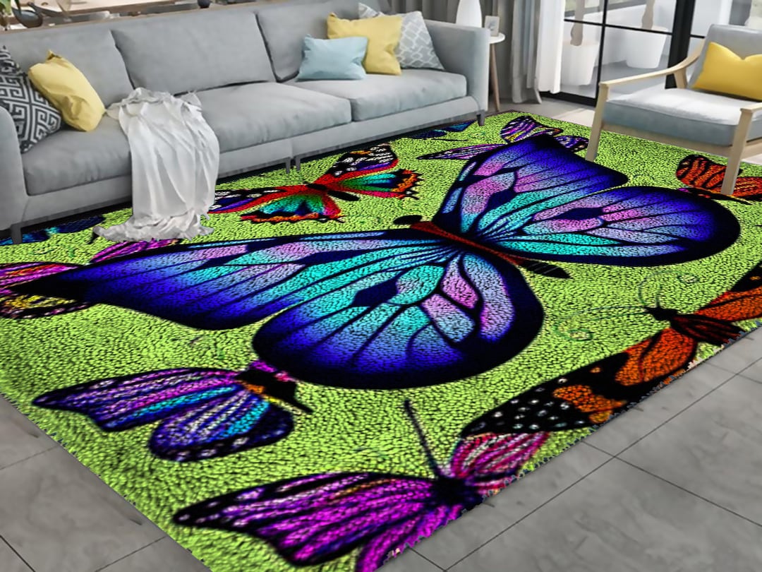 Butterfly Latch Hook Kits, Large Latch Hook Rug Kit for Adults Latch