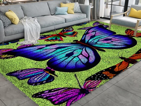 Butterfly Latch Hook Kits, Large Latch Hook Rug Kit for Adults Latch Hook  Kits With Printed Canvas Christmas Decoration 