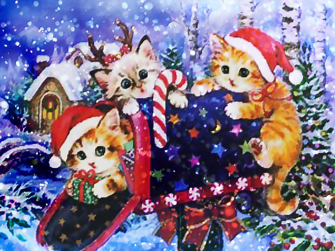 Christmas Cat 5D Diamond Painting Landscape New Arrival - Etsy