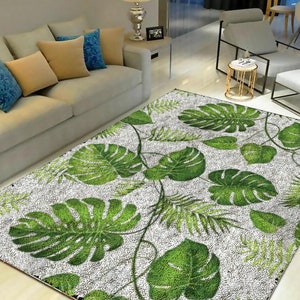 Plant leaves Latch Hook Kits Rug with Crochet Needlework Crafts, Home Decoration Latchhook Kit for Kids and Adults