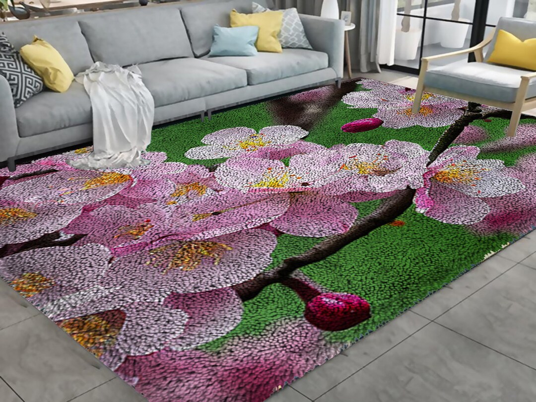 Plum Blossom Latch Hook Kits, Large Latch Hook Rug Kit for Adults Latch
