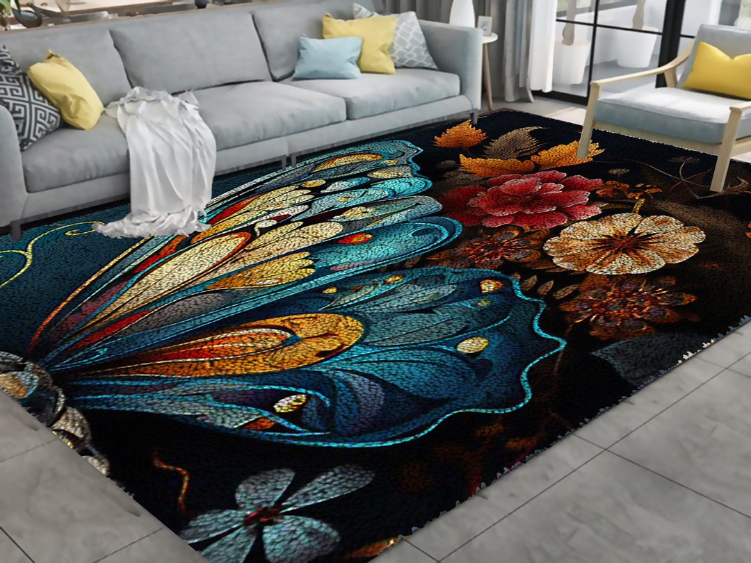 Half Sided Butterfly Latch Hook Kits, Large Latch Hook Rug Kit for