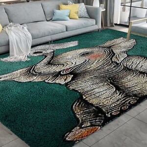 elephant Latch Hook Rug Kits Carpet Embroidery Do It Yourself Tapestry Kits Needlework Button Package Point Rug DIY Rugs