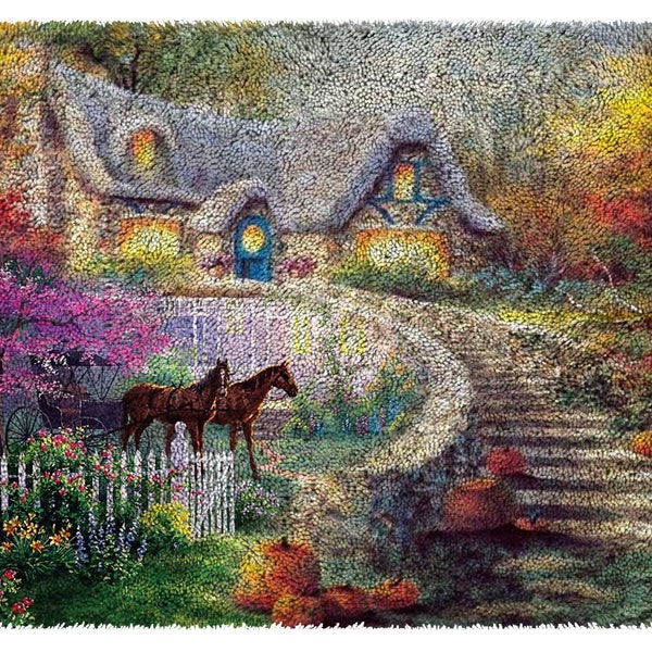 Latch Hook Kit Pre Printed Canvas Etsy