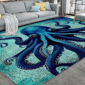 octopus Latch Hook Kits, Large Latch Hook Rug Kit for Adults Latch Hook Kits with Printed Canvas Christmas  Decoration