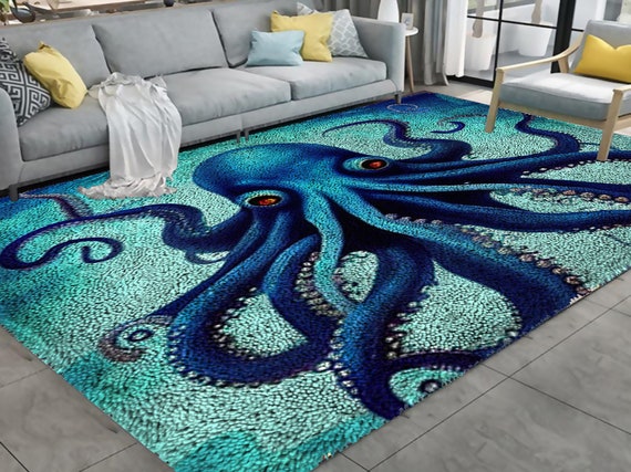 Octopus Latch Hook Kits, Large Latch Hook Rug Kit for Adults Latch Hook Kits  With Printed Canvas Christmas Decoration 