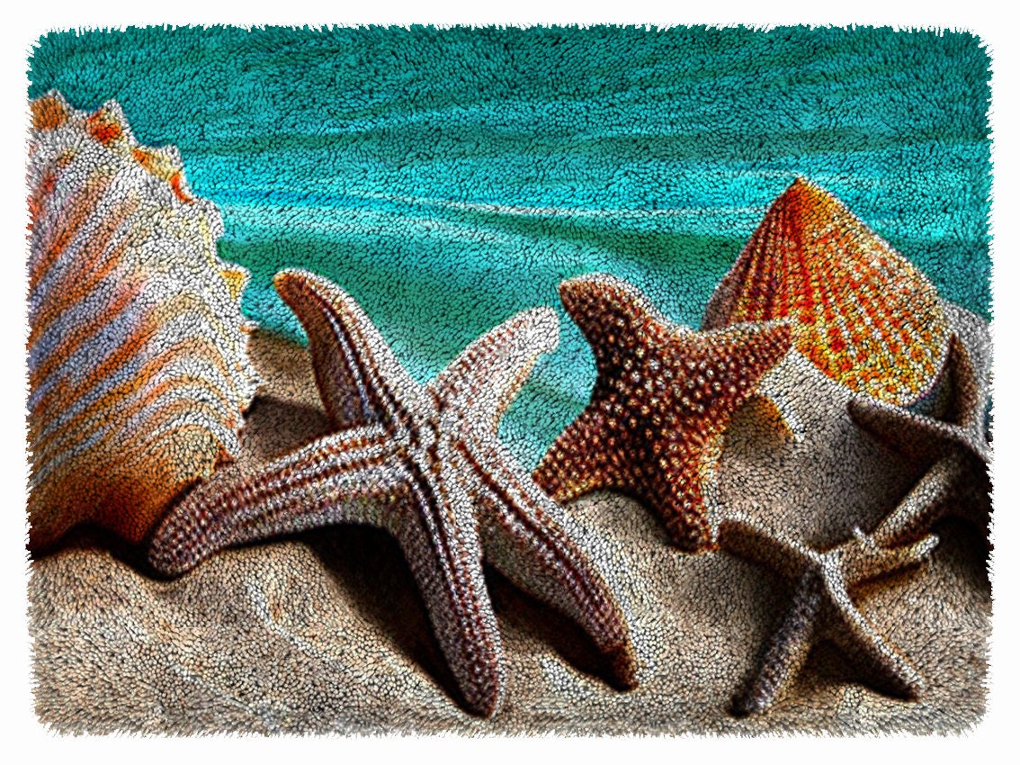Seashells by the Seashore - Latch Hook Rug Kit