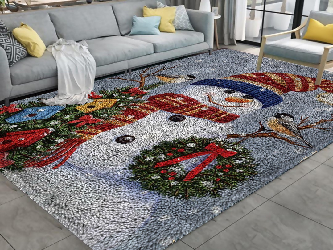 Vintage Latch Hook Kit, Folk Art Decor Snowman - Etsy