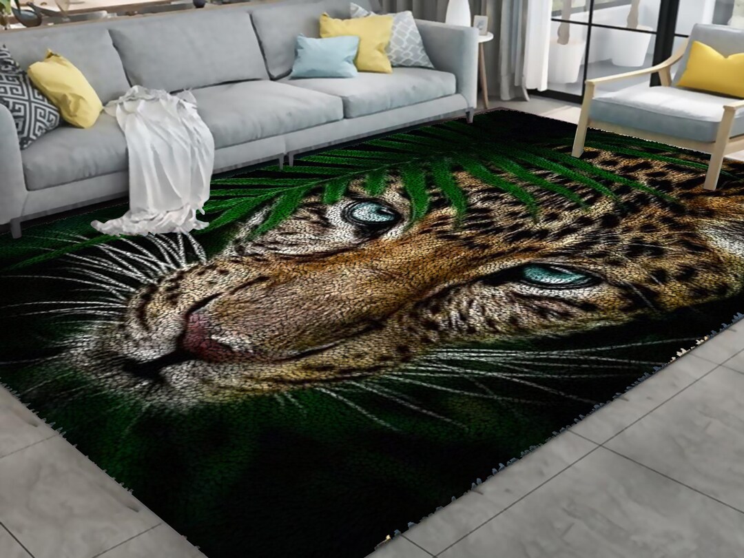 Leopard Latch Hook Kits, Large Latch Hook Rug Kit for Adults Latch Hook