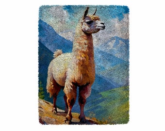 Alpaca Latch Hook Kits, Large Latch Hook Rug Kit for Adults Latch Hook Kits with Printed Canvas Christmas  Decoration