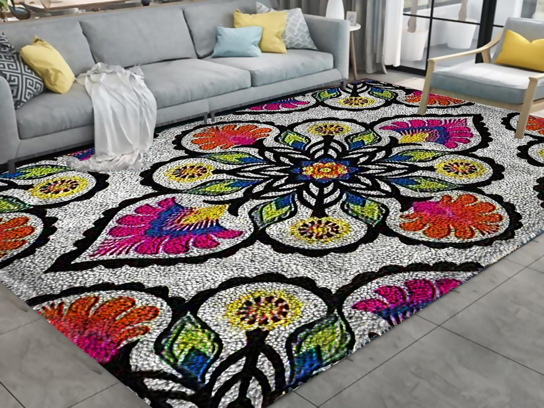 Flower Latch Hook Kits, Large Latch Hook Rug Kit for Adults Latch Hook