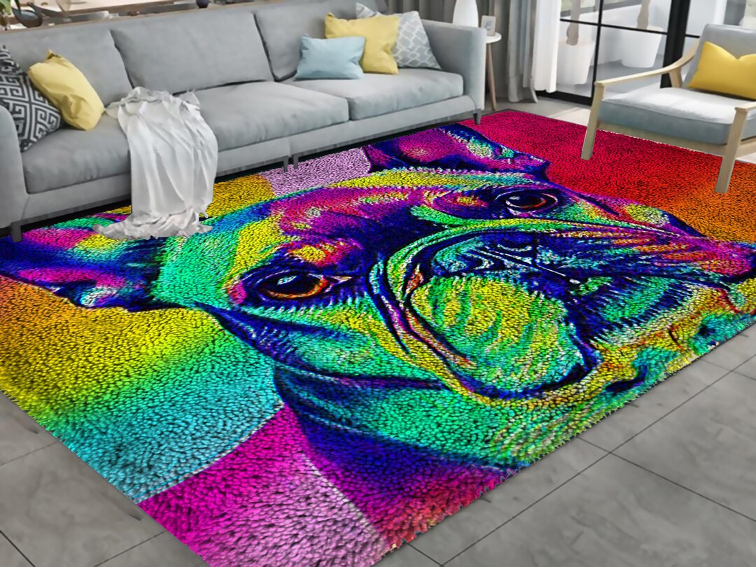FRENCH BULLDOG Latch Hook Kits, Large Latch Hook Rug Kit for Adults