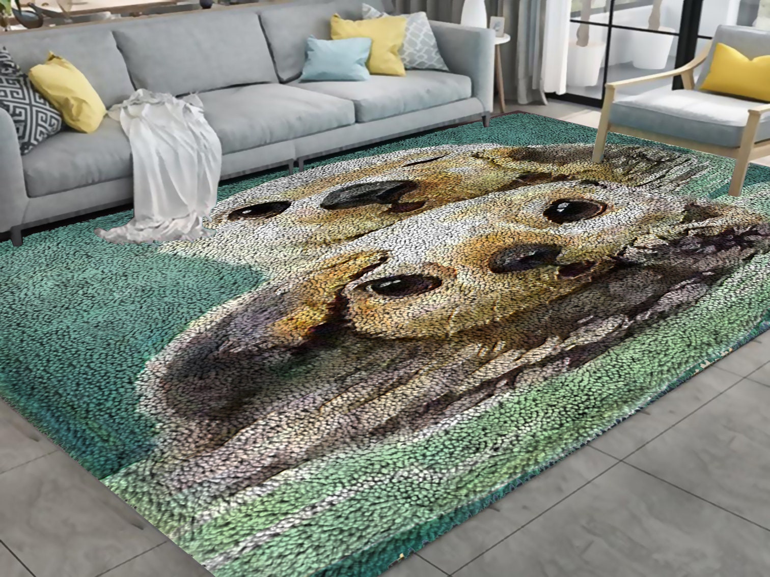 Otter Latch Hook Rug Kits Carpet Making Cushion Needlework for Home Decor,  Animals 