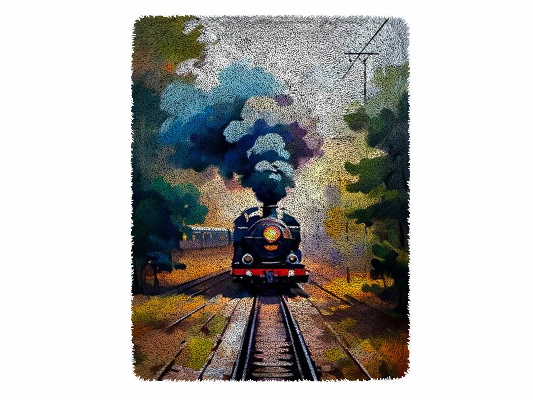 Train Latch Hook Kits, Large Latch Hook Rug Kit for Adults Latch Hook