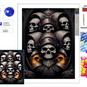 Cool Diamond Painting Kits For Adults Skull Full Diamond Art Kit For Adults  Beginner Skeleton Cyberpunk