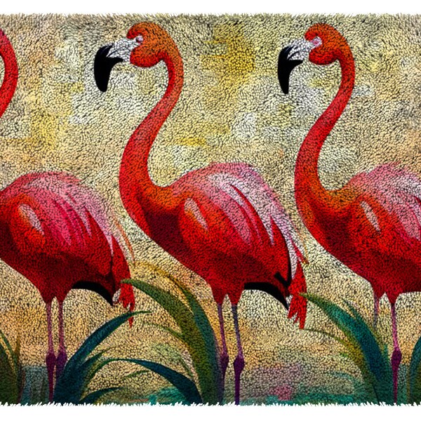 Flamingo Klinkhaak Tapijt Kits Haken Tapijt Tapijt Katten Acryl Garen Kussen Mat Gehaakt Tapijt Sofa Decor