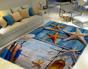 Kits de gancho de pestillo para pintor de estrellas de mar, kit de alfombra con gancho de pestillo grande para adultos, kits de gancho de pestillo con decoración navideña de lona impresa