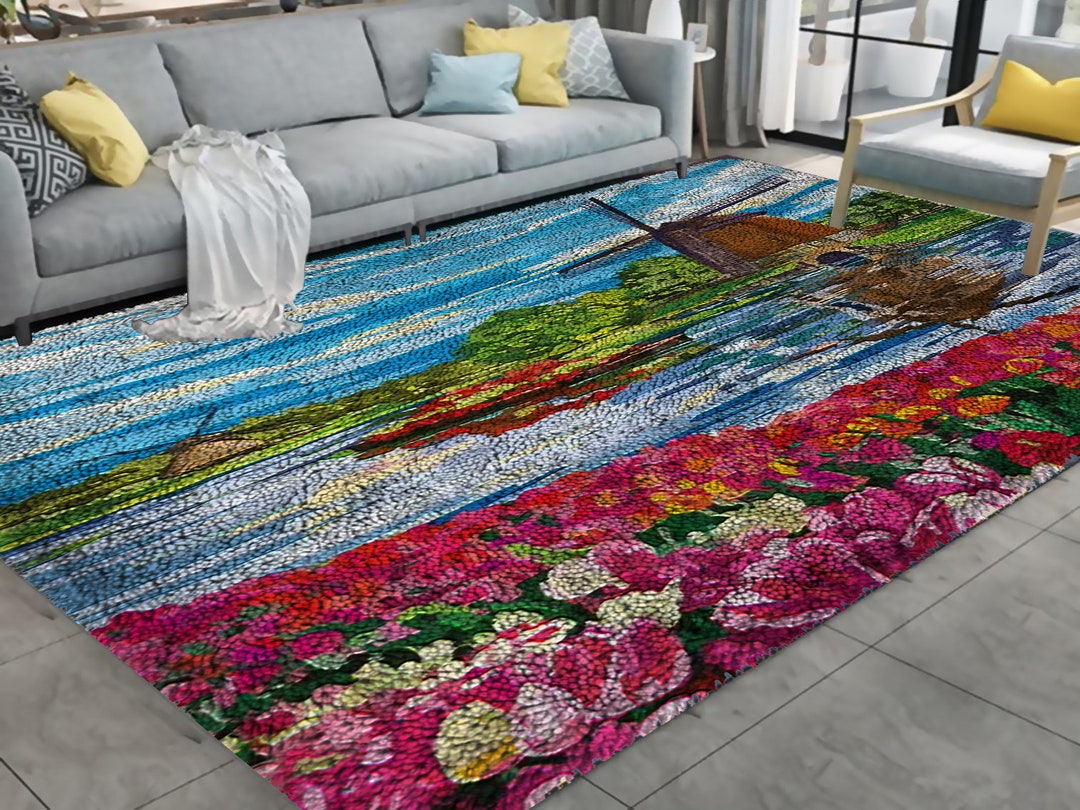 Tulip Windmill Latch Hook Kits, Large Latch Hook Rug Kit for Adults