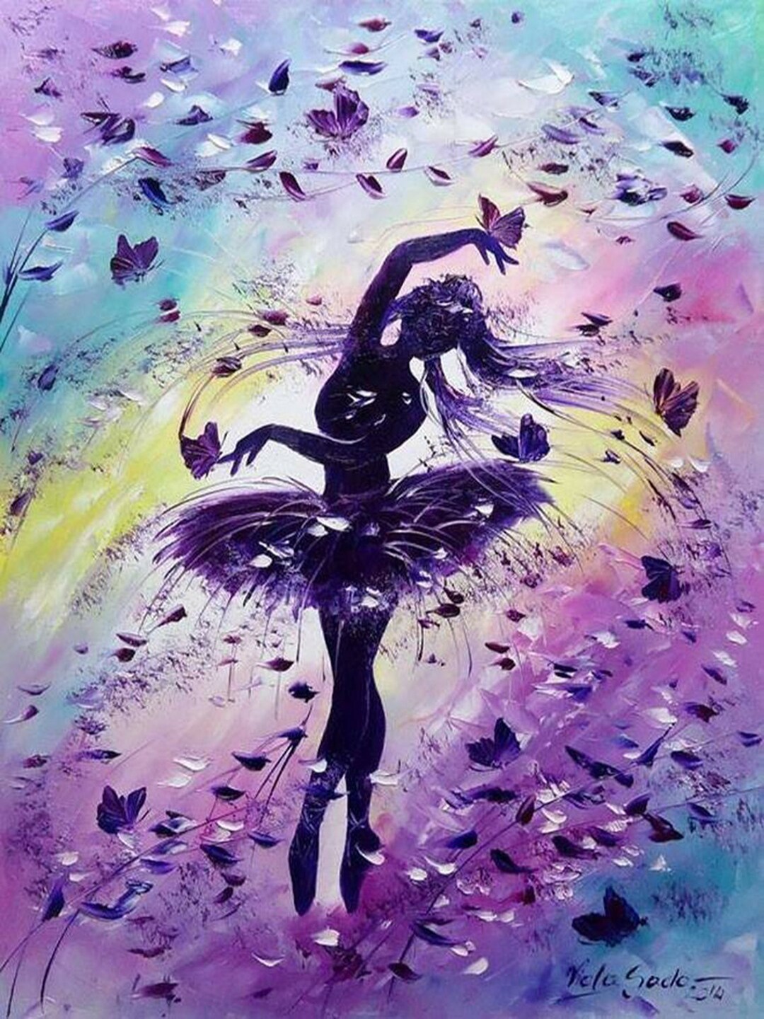 Girl Dancing Butterfly Flying 5d Diamond Painting Doctor - Etsy