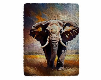 Olifant Latch Hook Kits, Grote Latch Hook Rug Kit voor volwassenen Latch Hook Kits met bedrukte canvas kerstdecoratie