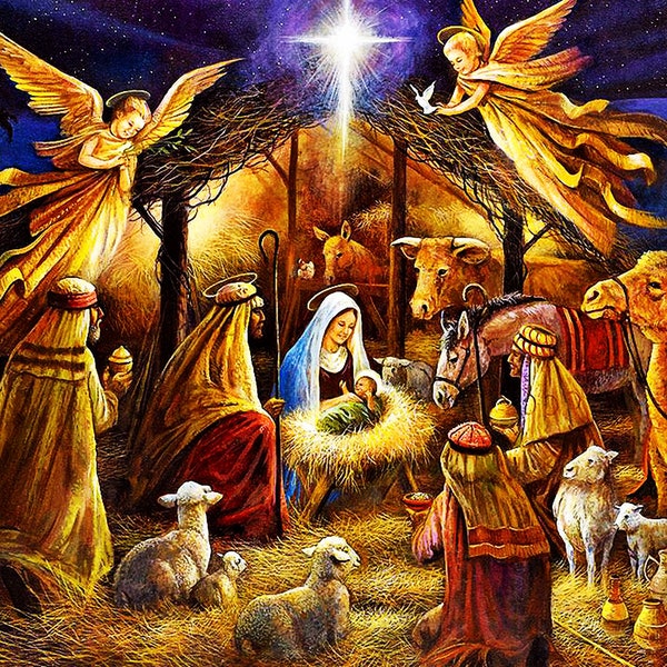 Nativity Painting - Etsy