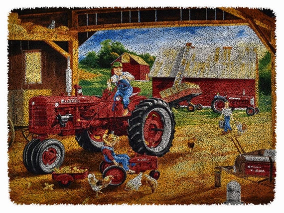 Latch Hook Rugs Kits for Adults Tractor Carpet embroidery with
