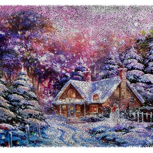 Pink Christmas DIY Latch Hook Kits Rug Embroidery Carpet Set Needlework with Crochet Needlework Crafts Shaggy DIY Latch Kits for Adults/Kids