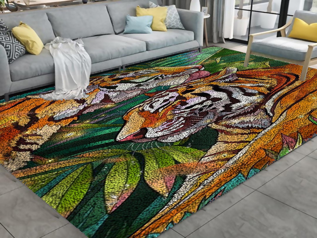 Tiger Latch Hook Kits Large Latch Hook Rug Kit for Adults Etsy