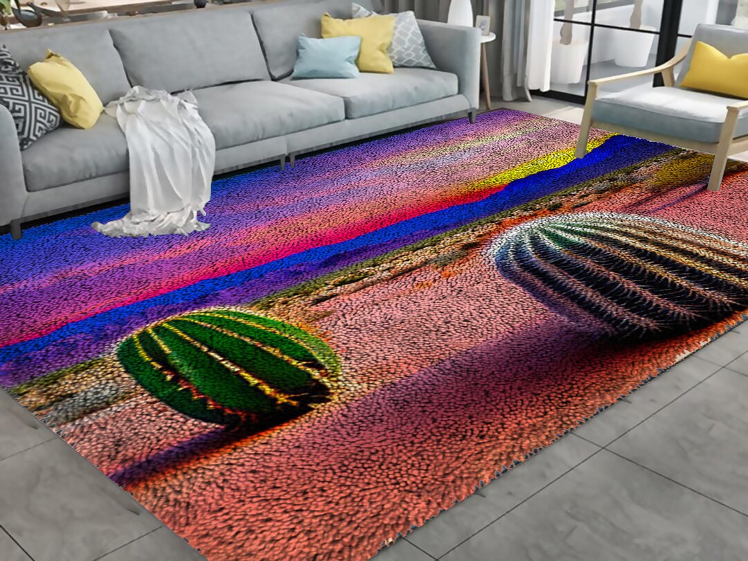 Desert Cactus Hook Kits Large Latch Hook Rug Kit for Adults Etsy