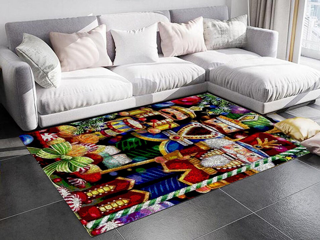 Latch Hook Rug Traditional Christmas Nutcracker Chunky Yarn Tapestry Kits DIY Carpet Rug Knitted